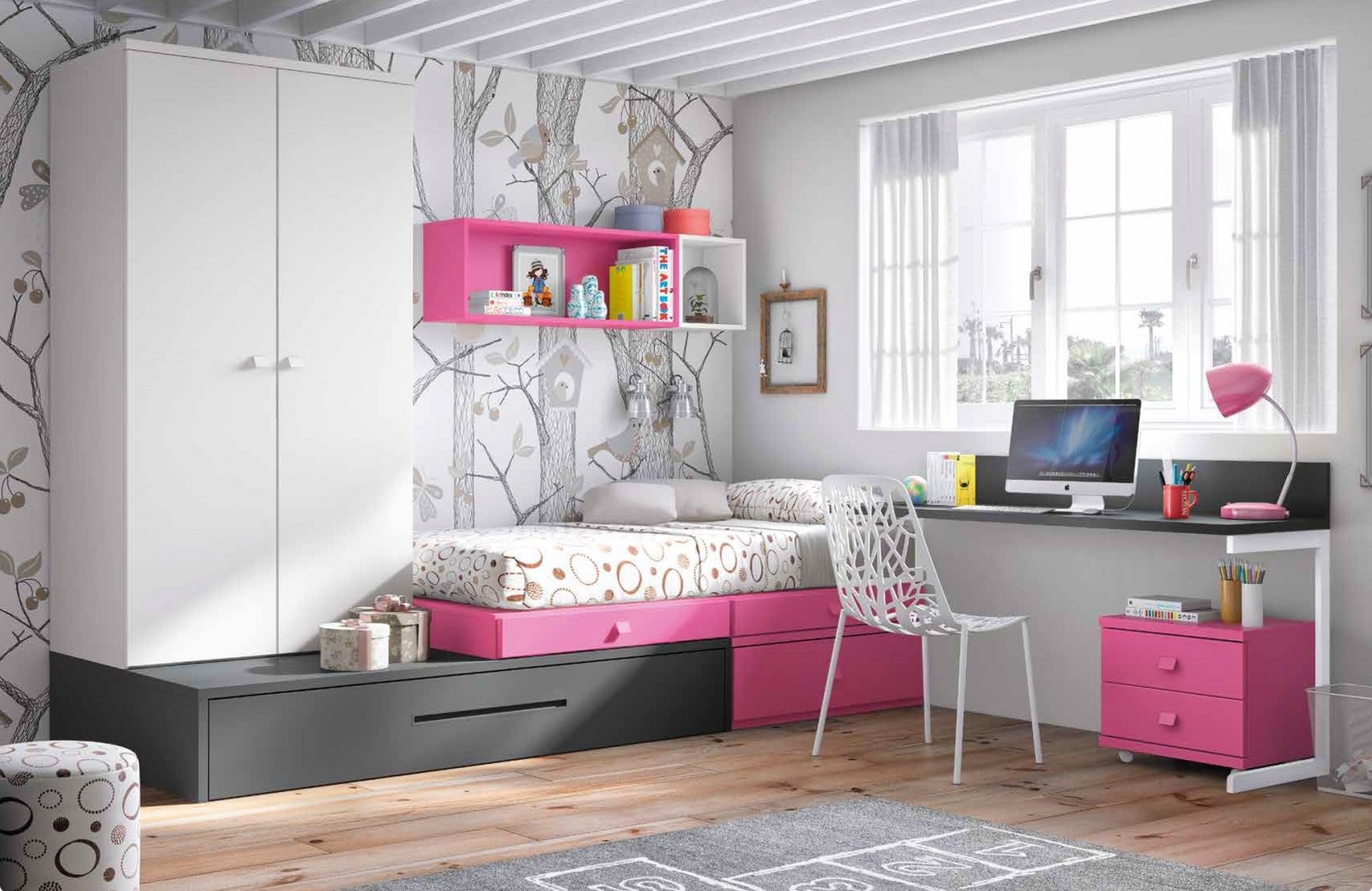 Chambre d'enfant complète - Set A Floreffe, 6 pièces, Couleur