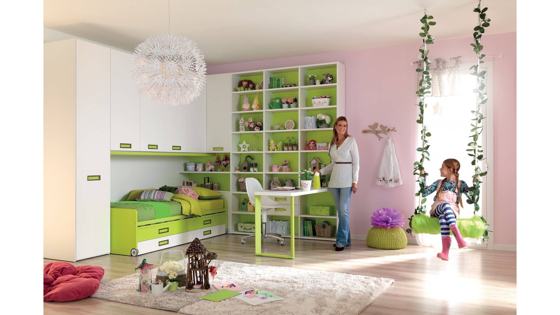 Chambre enfant avec lit tiroir PERSONNALISABLE KC402 - MORETTI COMPACT