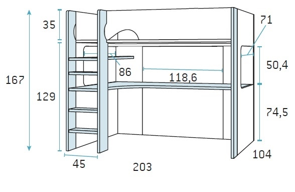 Plan Lit Mezzanine Avec Bureau