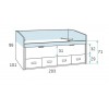 Lit gigogne fille avec 4 coffres de rangement PERSONNALISABLE F007-1 - GLICERIO