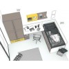 Lit combiné bureau & rangements PERSONNALISABLE F008 - GLICERIO