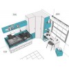 Chambre enfant complete avec bureau PERSONNALISABLE F009- GLICERIO