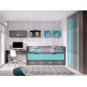 Chambre ado avec lit gigogne PERSONNALISABLE F015 - GLICERIO