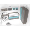 Chambre ado avec lit gigogne PERSONNALISABLE F015 - GLICERIO
