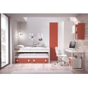Lit gigogne enfant avec rangement PERSONNALISABLE F016 - GLICERIO