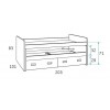 Lit gigogne enfant avec rangement PERSONNALISABLE F016 - GLICERIO