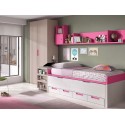 Lit surélevé fille avec bureau extractible PERSONNALISABLE F017 - GLICERIO