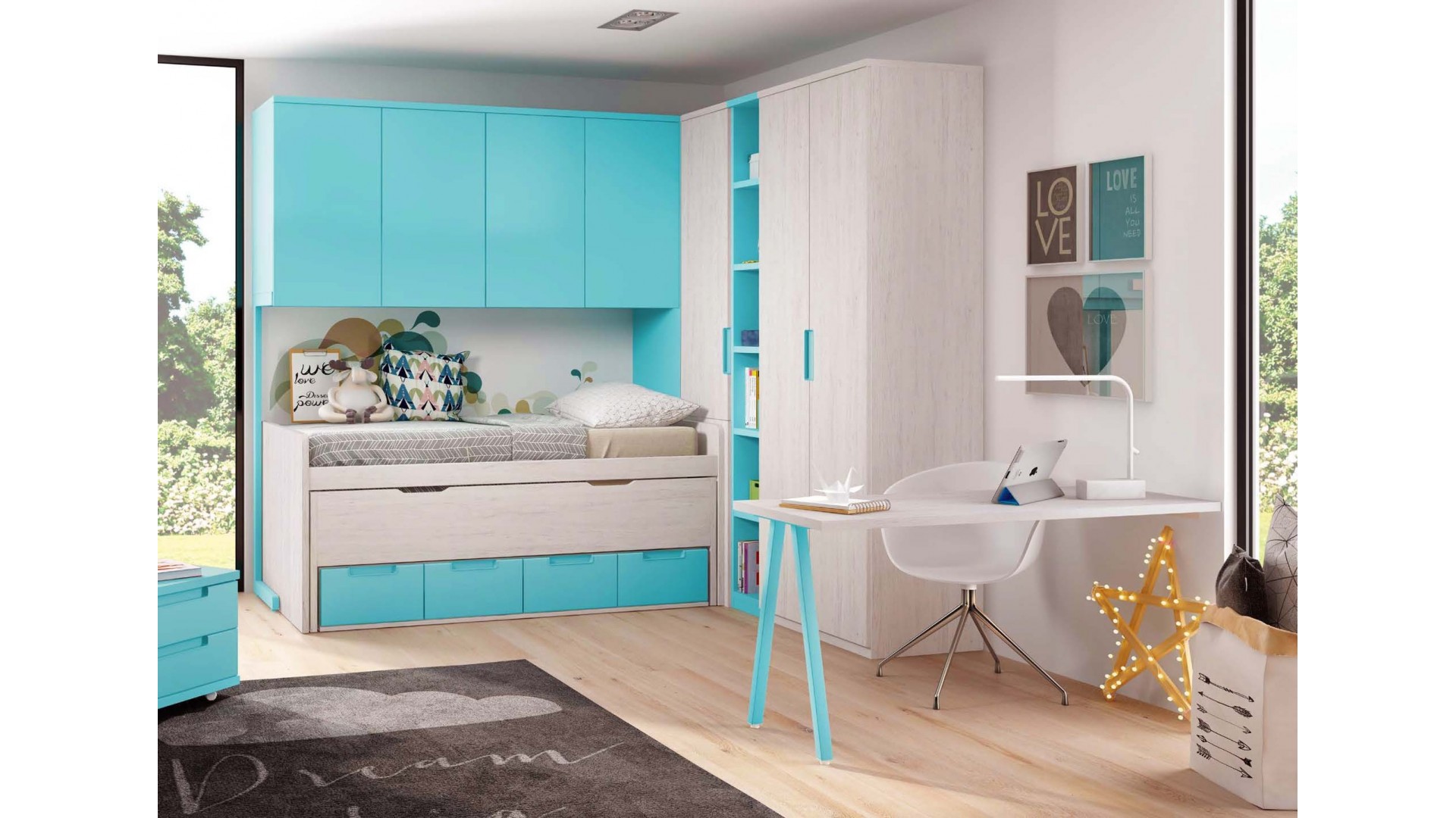 Lit simple avec rangement PERSONNALISABLE F018 - GLICERIO