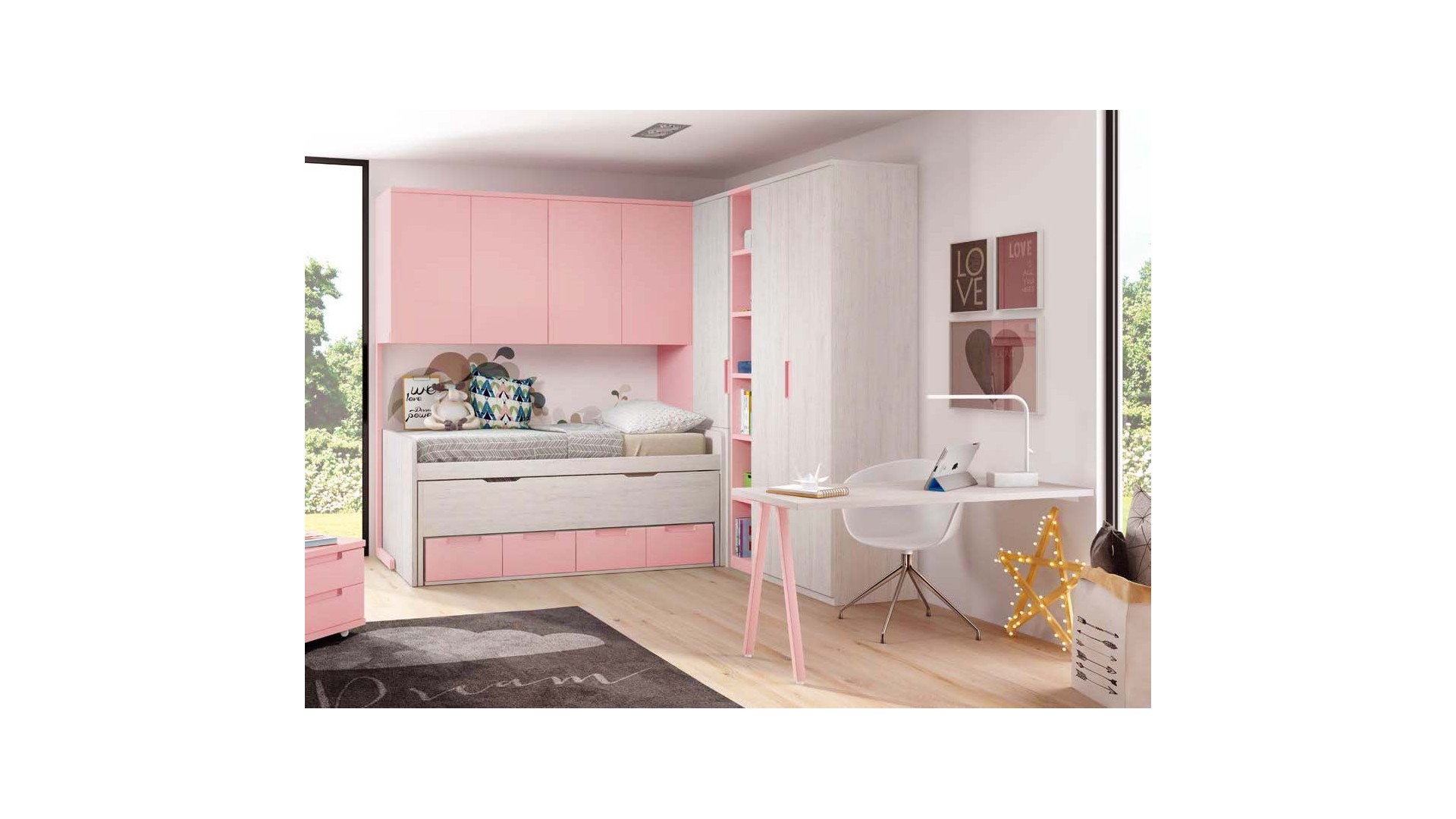 Lit mi haut avec rangement PERSONNALISABLE F018-1 - GLICERIO