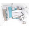 Lit enfant gigogne avec rangement PERSONNALISABLE F022 - GLICERIO