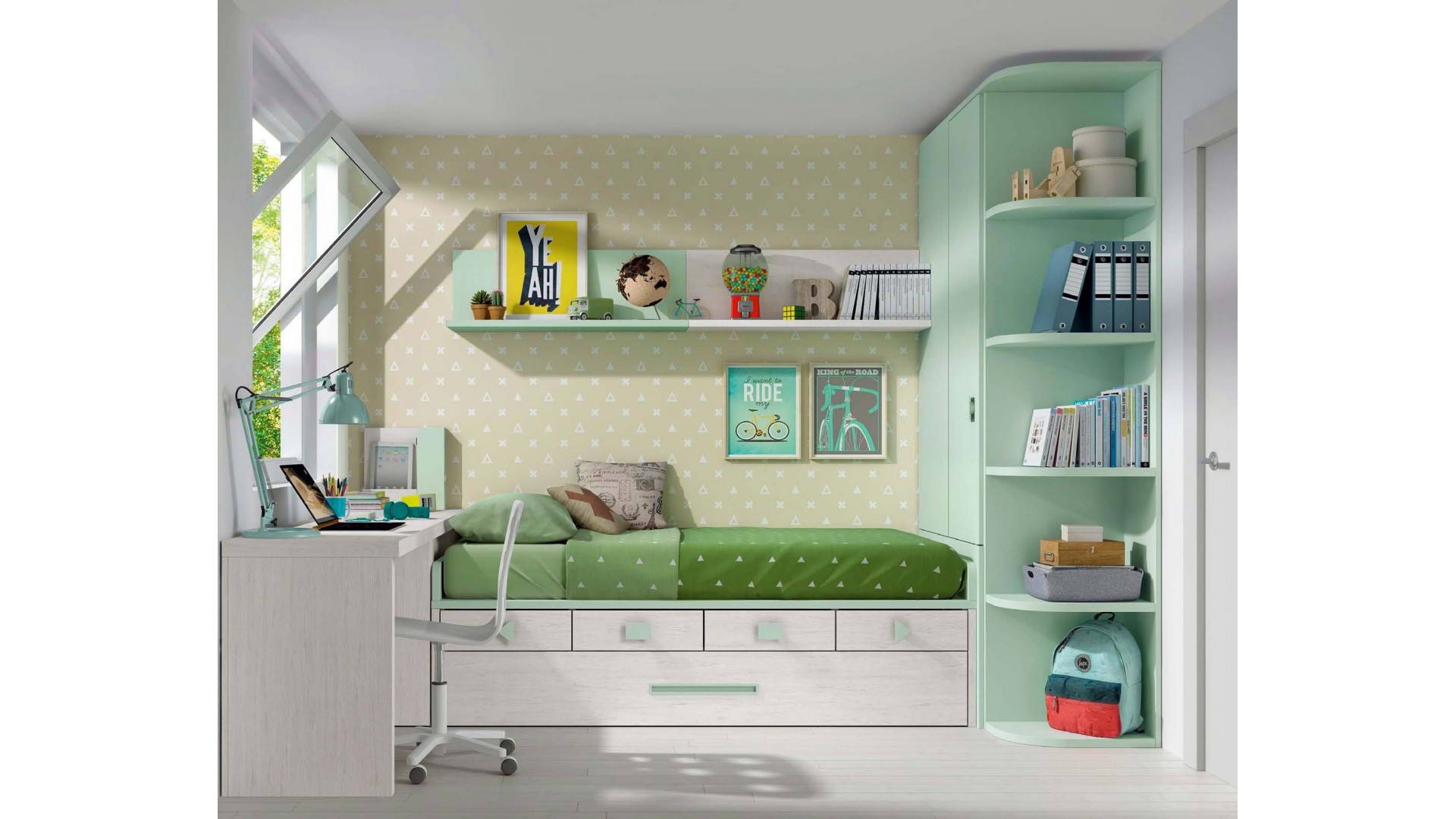 Lit pour enfant avec lit gigogne PERSONNALISABLE F024 - GLICERIO