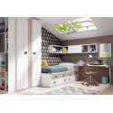 Lit avec bureau et rangements PERSONNALISABLE F025- GLICERIO