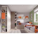 Lits jumeaux d'angle avec rangement PERSONNALISABLE F029- GLICERIO