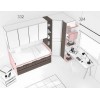 Chambre fille avec lit gigogne & 4 coffres de rangement PERSONNALISABLE F028 - GLICERIO