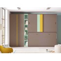 Armoire lit escamotable avec bureau PERSONNALISABLE F405 - GLICERIO