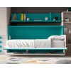 Chambre enfant avec lit escamotable mural et son bureau amovible PERSONNALISABLE F407 - GLICERIO