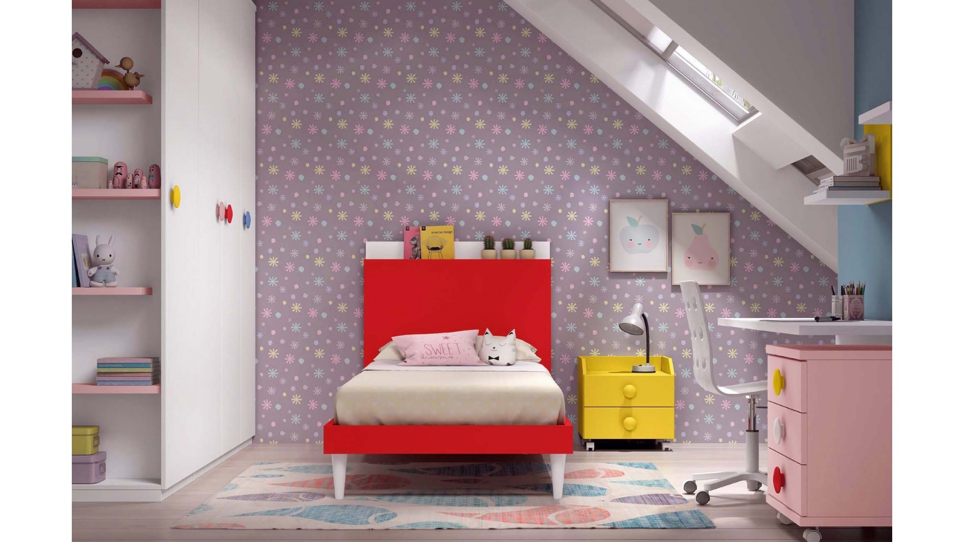 Lit 1 personne avec bureau et rangements PERSONNALISABLE F501 - GLICERIO