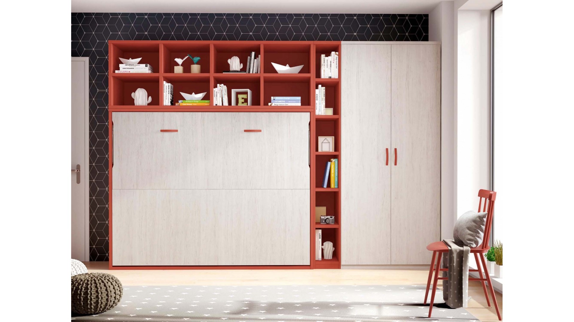 Lit armoire escamotable PERSONNALISABLE F414 - GLICERIO