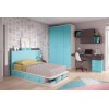 Lit 1 personne avec rangement et bureau PERSONNALISABLE F502 - GLICERIO