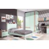 Lit 1 place avec chevet bureau et rangements PERSONNALISABLE F503 - GLICERIO
