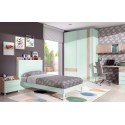 Lit 1 place avec chevet bureau et rangements PERSONNALISABLE F503 - GLICERIO