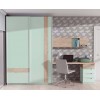 Lit 1 place avec chevet bureau et rangements PERSONNALISABLE F503 - GLICERIO