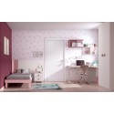 Lit 1 personne avec chevet, bureau et rangements PERSONNALISABLE F504 - GLICERIO
