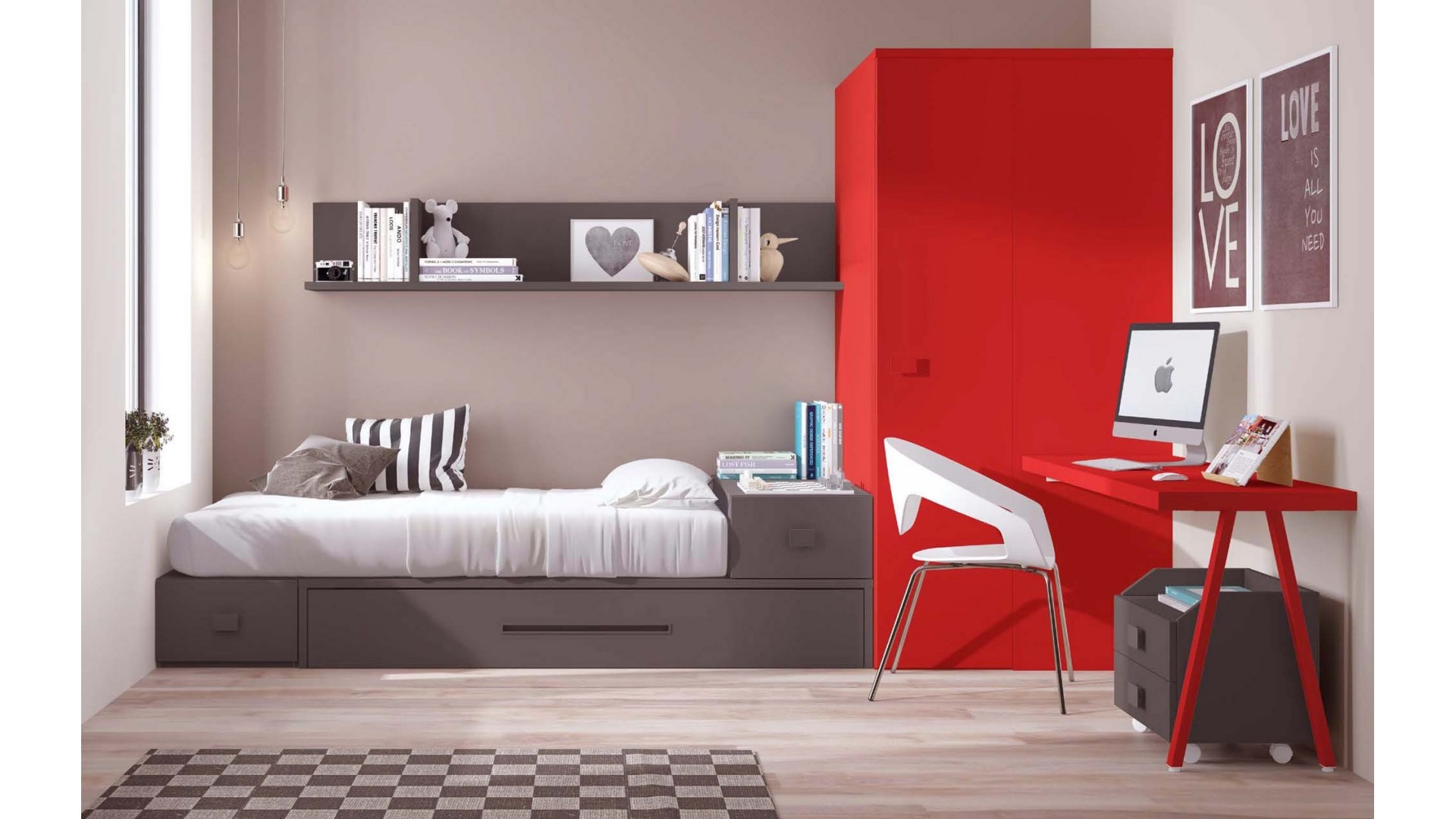 Chambre d enfant PERSONNALISABLE avec lit gigogne F314 - GLICERIO