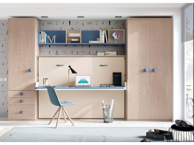 Lit bureau escamotable PERSONNALISABLE F416 - GLICERIO