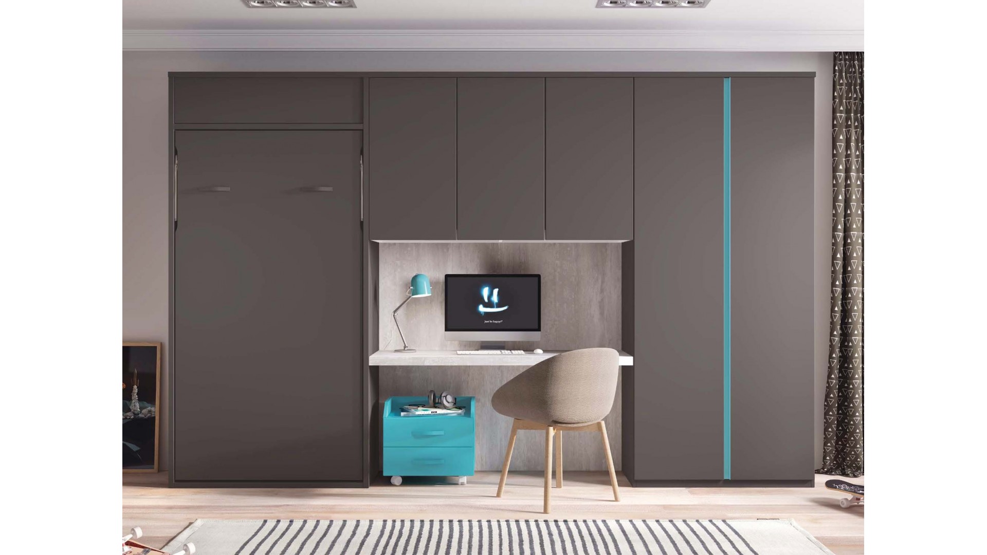 Meuble lit escamotable PERSONNALISABLE F417 - GLICERIO