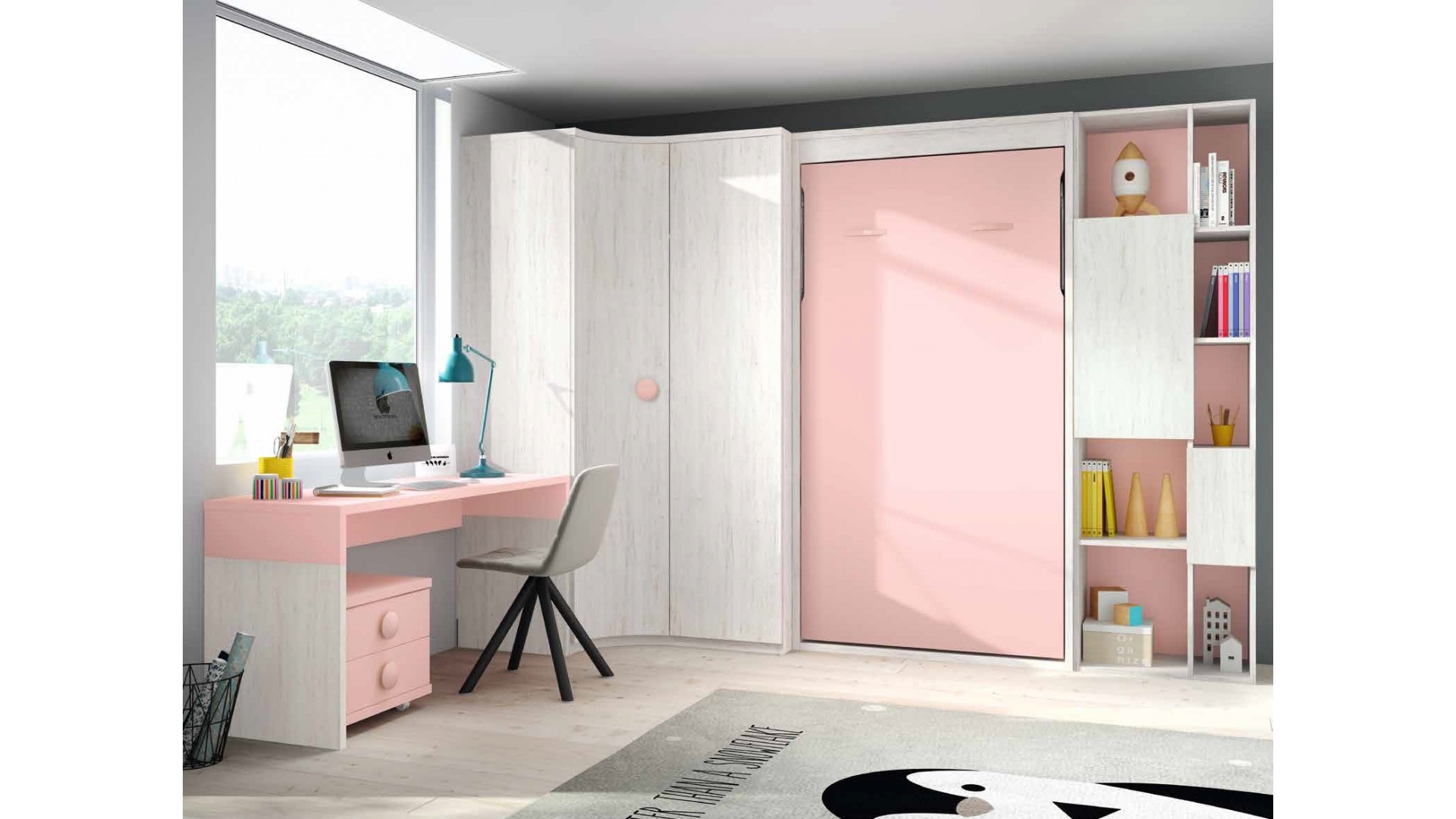 Lit escamotable vertical chambre PERSONNALISABLE F419 - 2 - GLICERIO