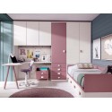 Chambre ado fille avec bureau PERSONNALISABLE F106 - GLICERIO
