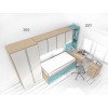 Chambre junior avec lit gigogne et bureau PERSONNALISABLE F032 - GLICERIO