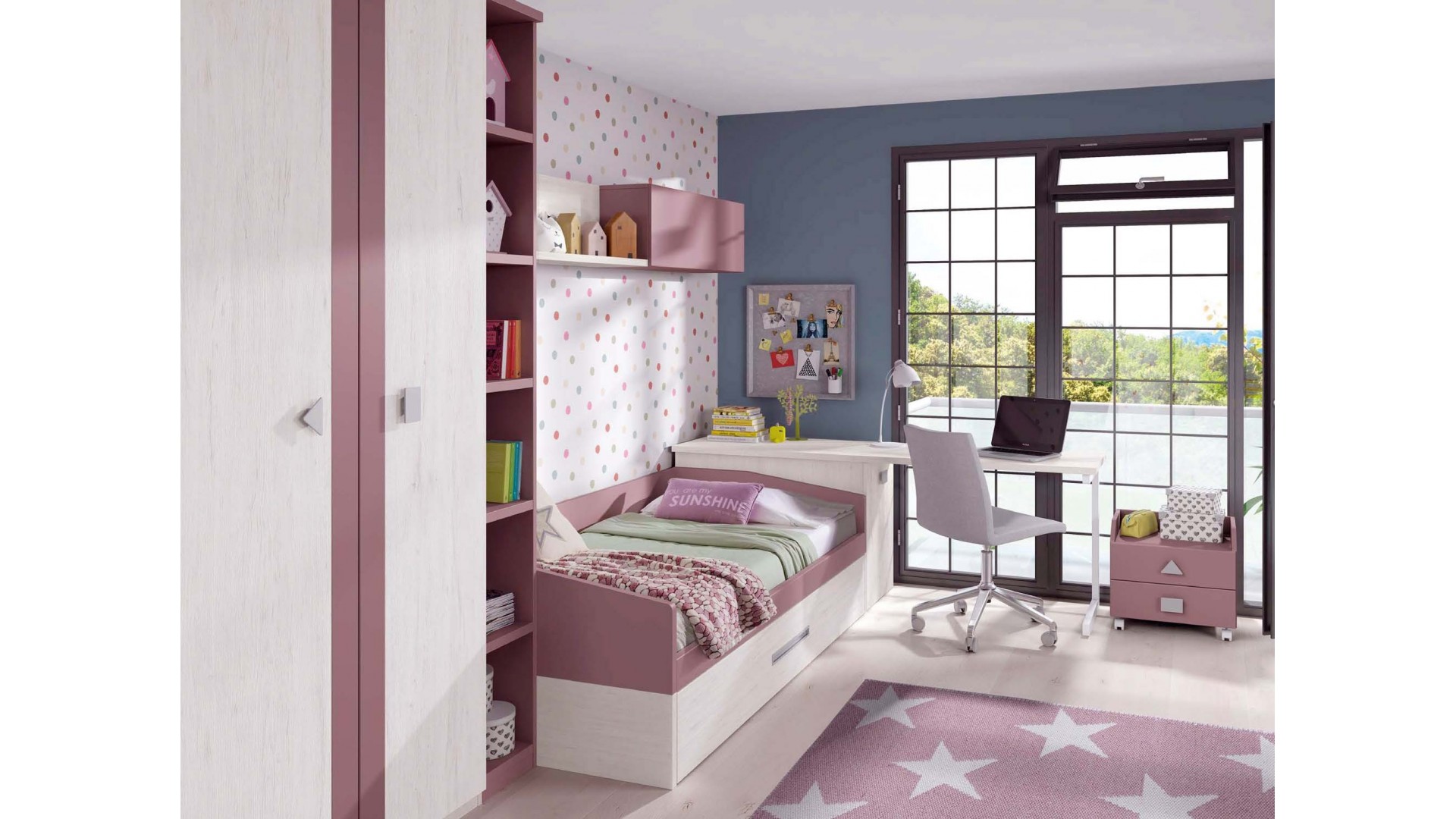 Chambre a coucher enfant  PERSONNALISABLE F103 - GLICERIO
