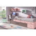 Chambre pour fille avec lit gigogne PERSONNALISABLE F305 - GLICERIO