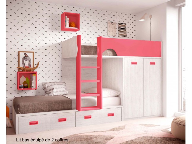 Chambre enfant garçon avec bureau escamotable - GLICERIO - SO NUIT