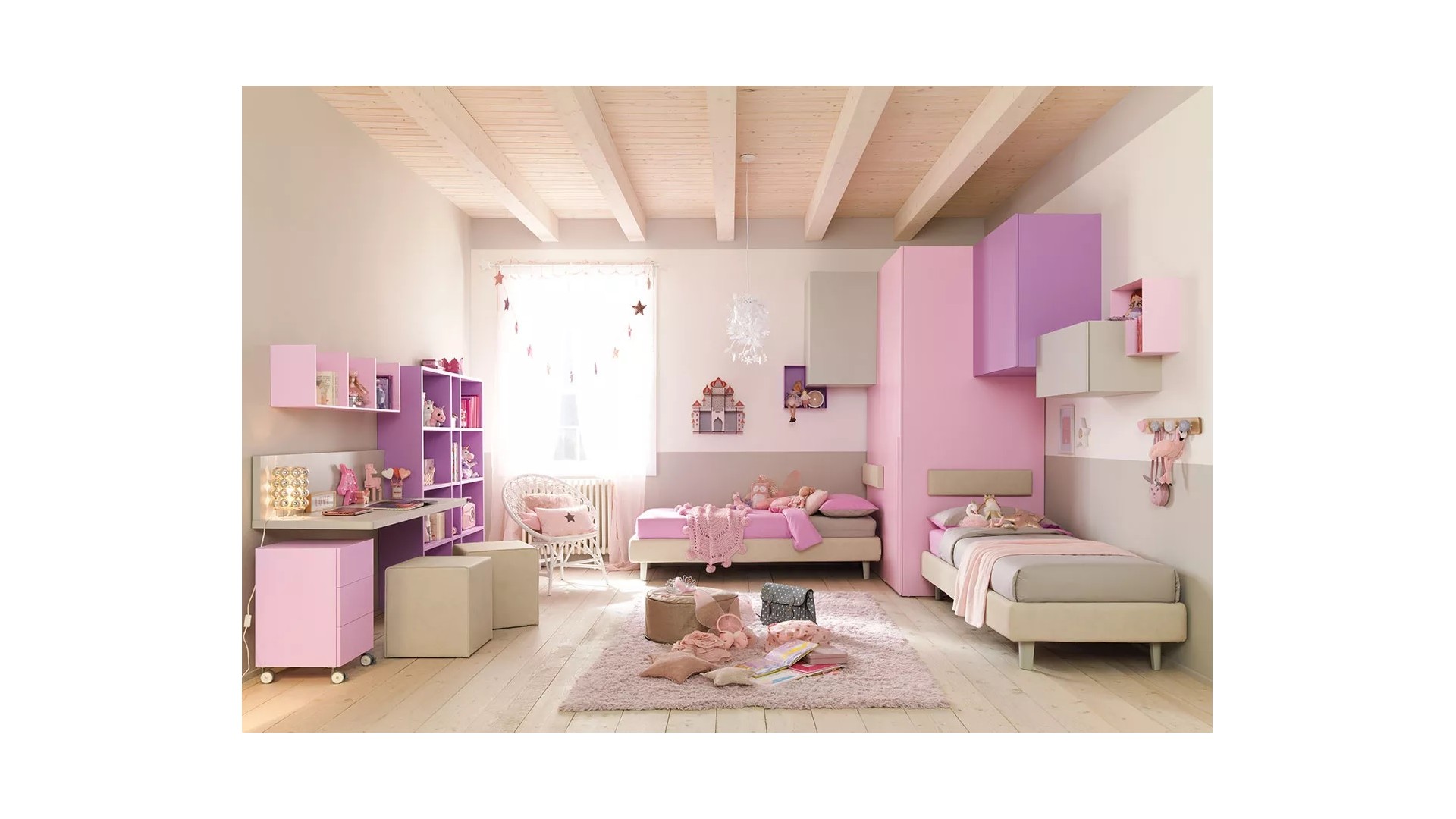 Chambre complete fille PERSONNALISABLE KC414 - MORETTI COMPACT