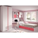 Lit avec rangement intégré et armoire PERSONNALISABLE F108 - GLICERIO