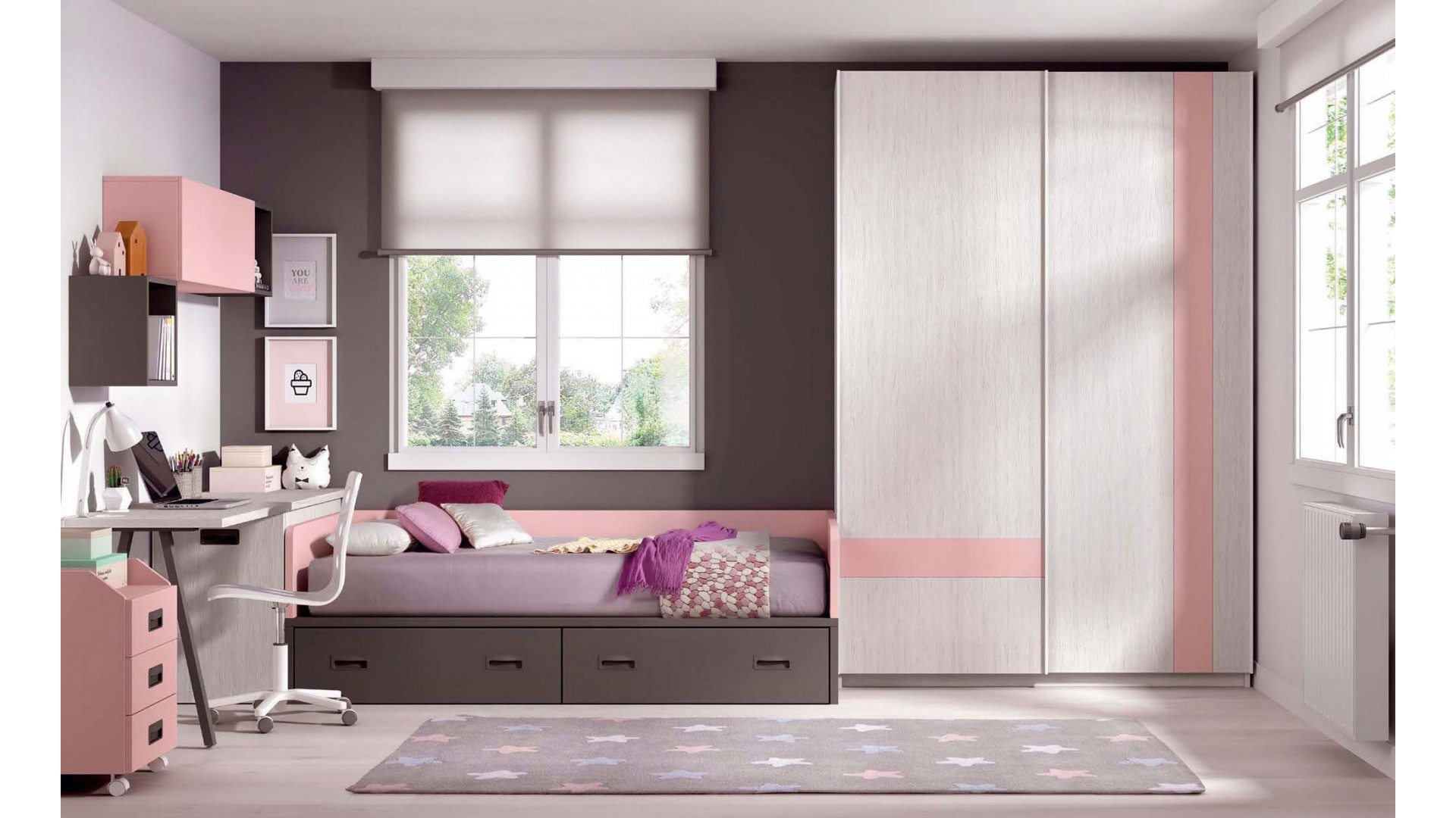 Lit avec rangement intégré dans chambre F109 - GLICERIO