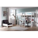 Lit mezzanine avec bureau ALEXIS sans fauteuil couchage 90x200 cm - SONUIT