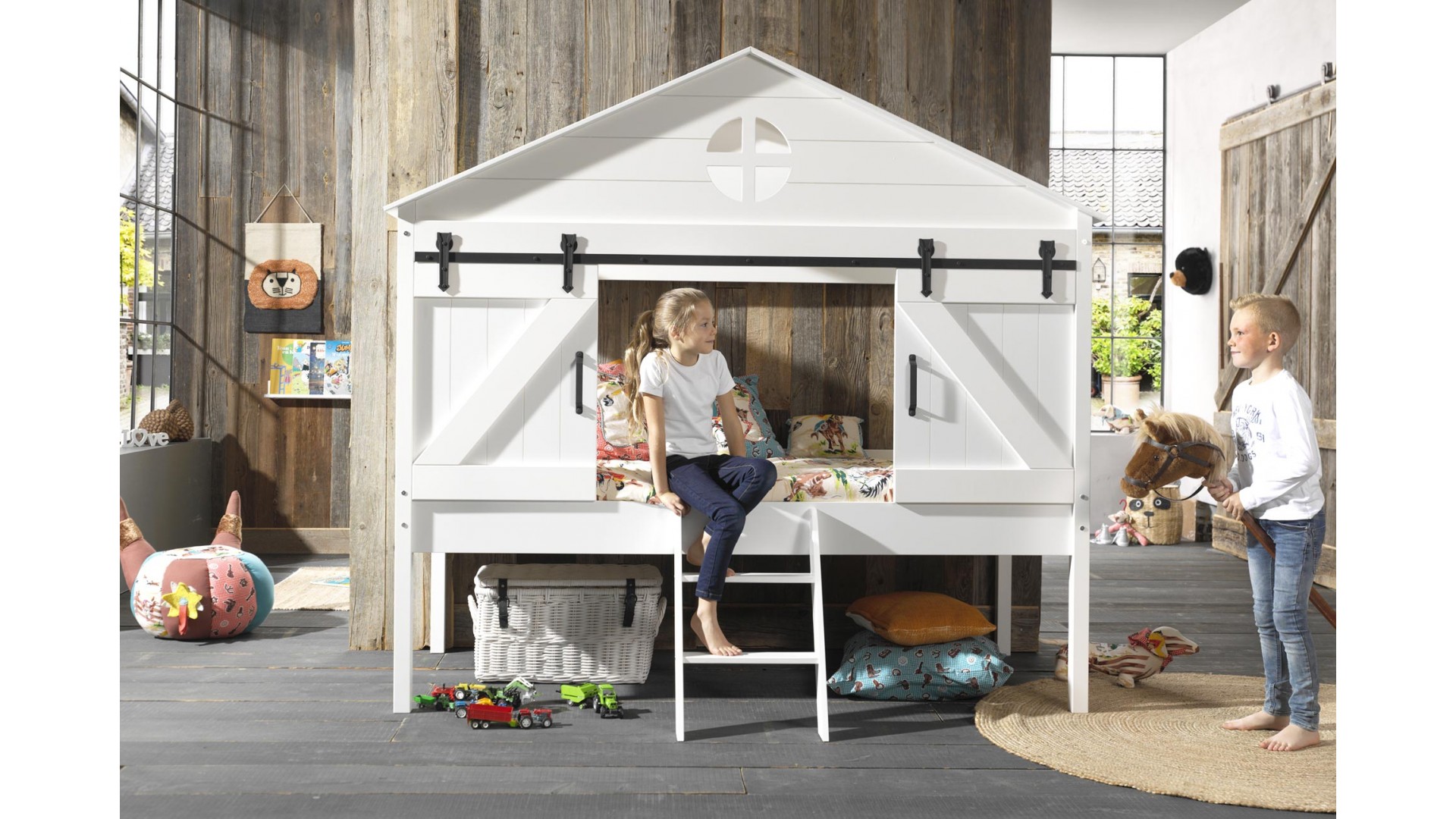 Lit cabane enfant blanc OCEANE 90x200 cm- SONUIT