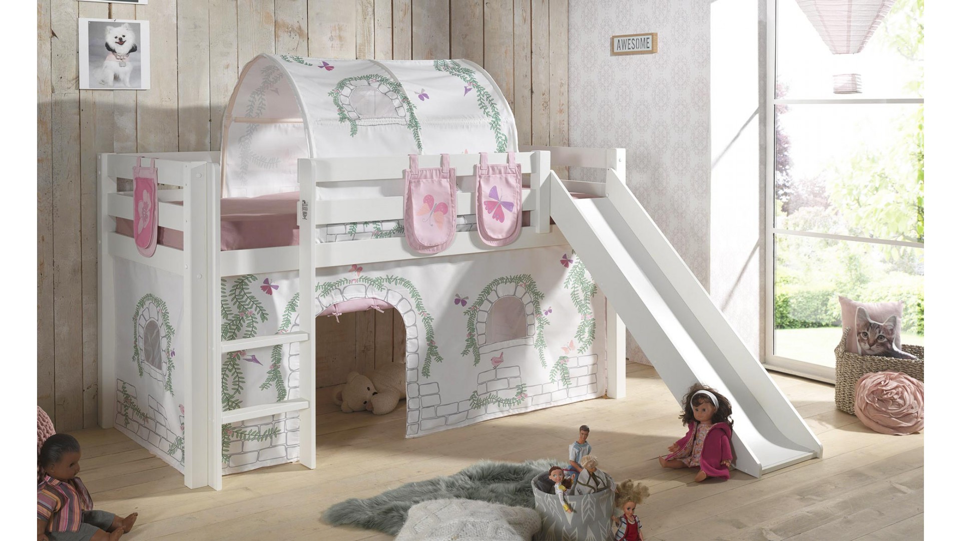 Tissus cabane décor birdy pour lit mi-haut - SONUIT