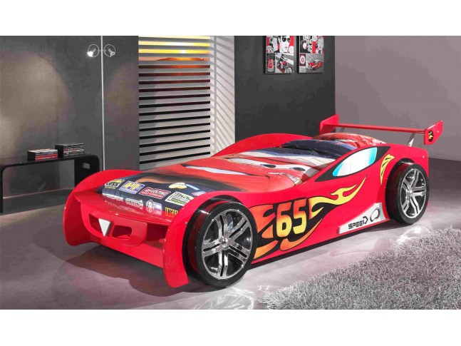 Lit voiture Bolide rouge avec couchage 90 x 200 cm - SONUIT