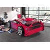 Lit voiture garçon Féline rouge avec couchage 90 x 200 cm - SONUIT