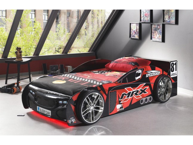 Lit voiture de course Pilote noir couchage 90 x 200 cm - SONUIT