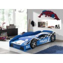 Lit voiture bleu de Police junior couchage 70 x 140 cm - SONUIT