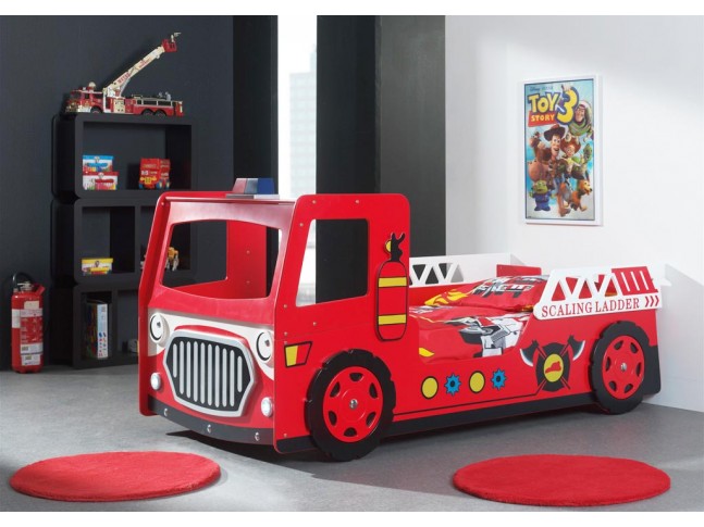 Lit pompier enfant rouge FireFighter avec couchage 90 x 200 cm - SONUIT