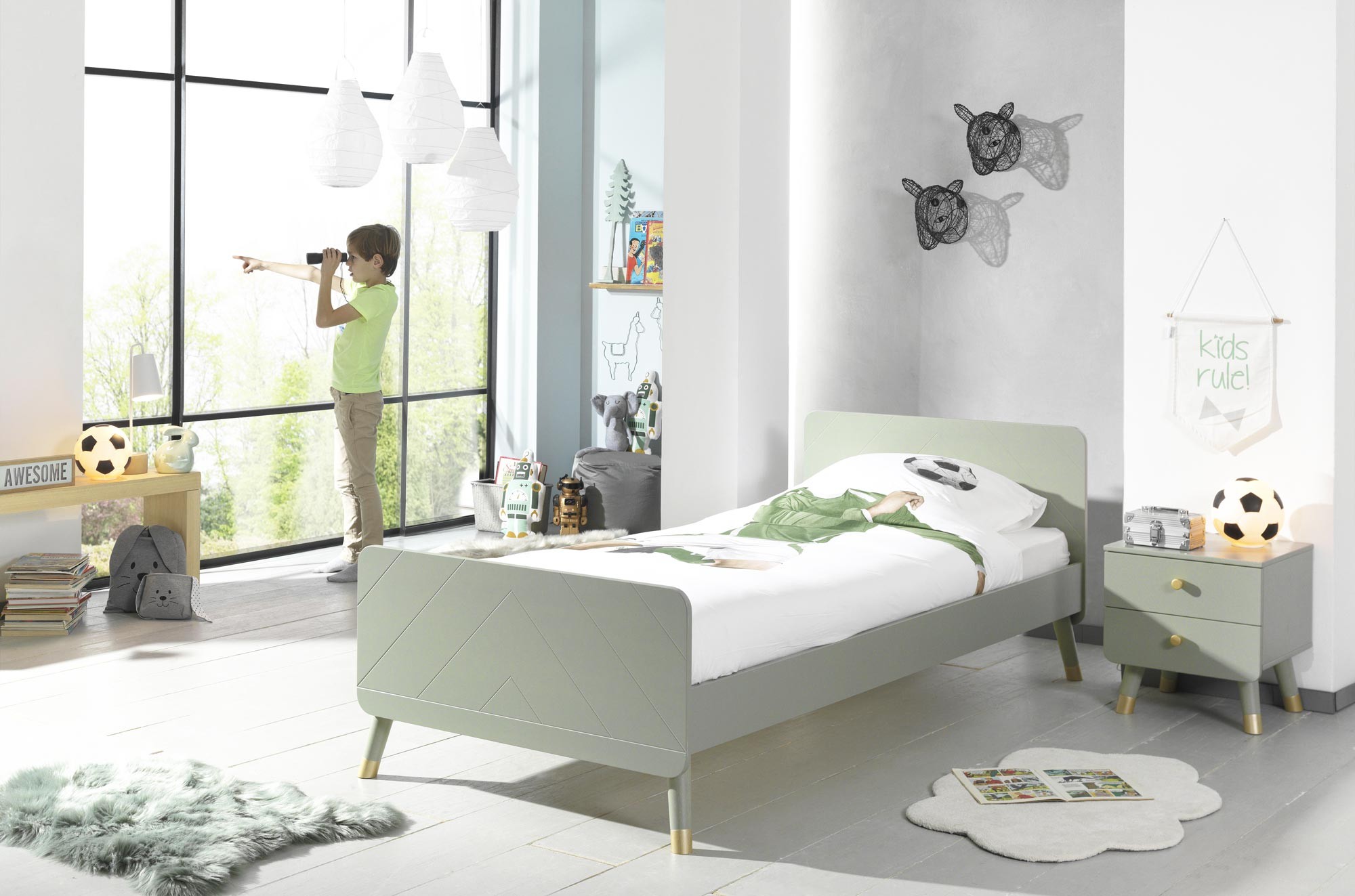 Lit Fille Blanc Laqué - Couchage 90 x 200 cm pour chambre enfant & ado