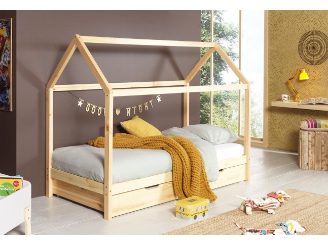 Lit enfant cabane NICE naturel 90x200 cm- SONUIT