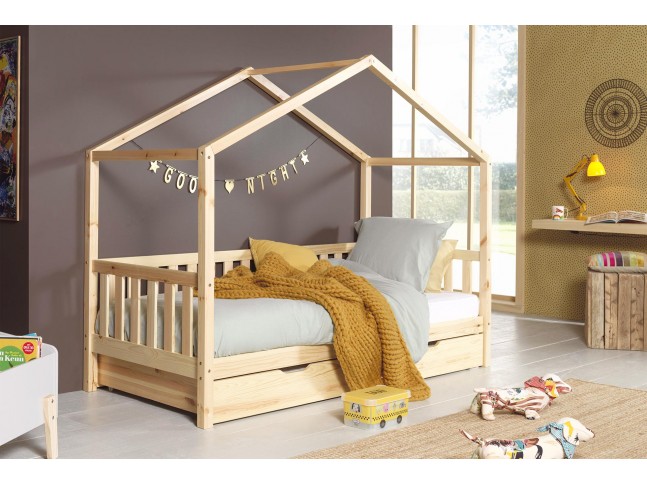 Lit enfant cabane NICE naturel 90x200 cm- SONUIT